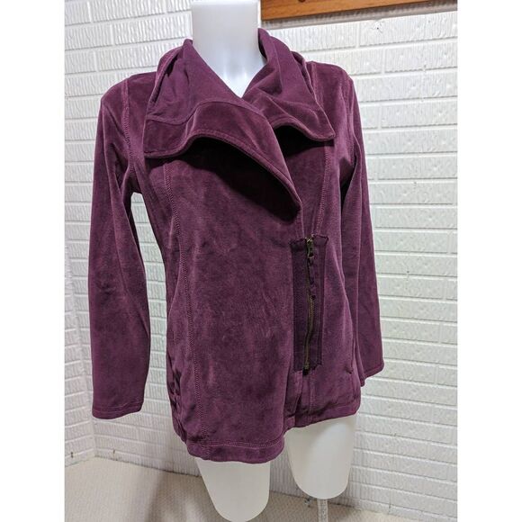 Eddie Bauer Women's Burgundy Snap Front Long-Sleeve Coat Jacket Size Medium - Picture 1 of 6